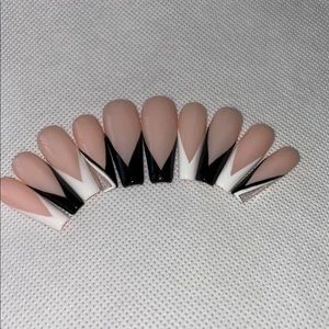 Black&White Ombré Press On Nails